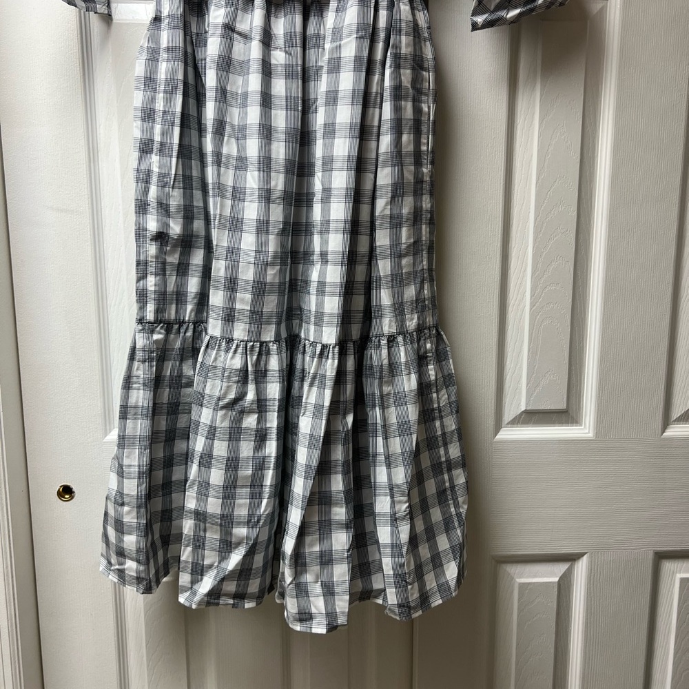 Barbour Seamills Midi Dress Checkered Gingham Prairie Dress - Picture 7 of 9